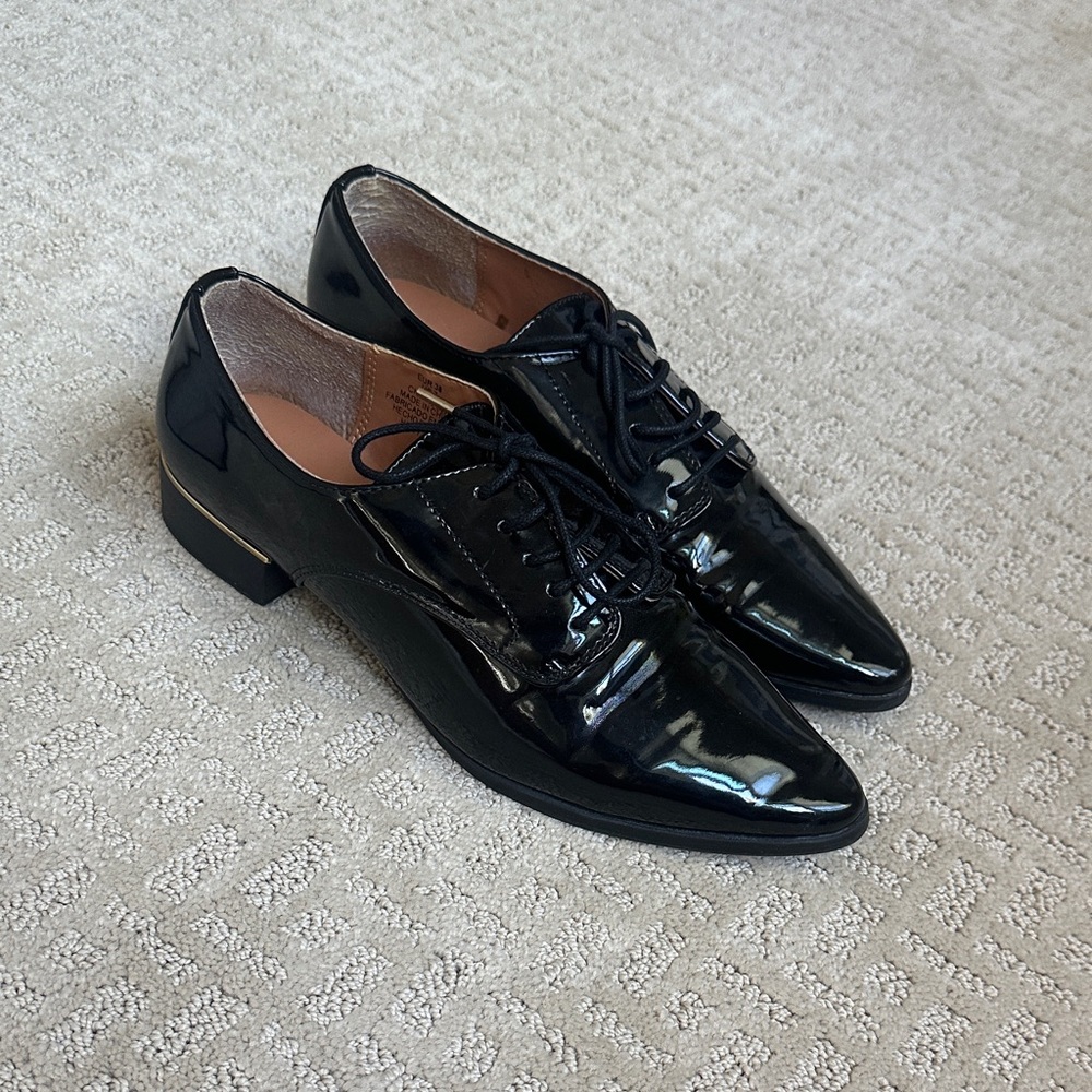 H&M Black Patent Leather Loafers